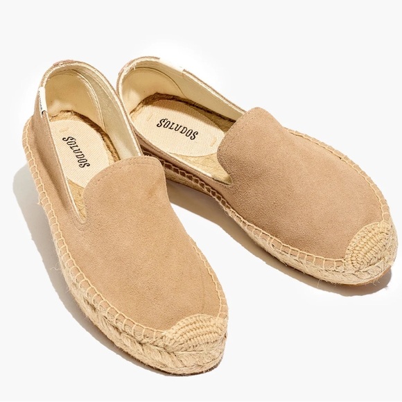 Soludos Women's Blush Tan Suede Platform Smoking Slipper Size 8 - Picture 1 of 6